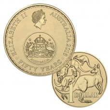 AUSTRALIA 2016 .  ONE 1 DOLLAR COIN . CHANGEOVER . 50TH ANNIVERSARY